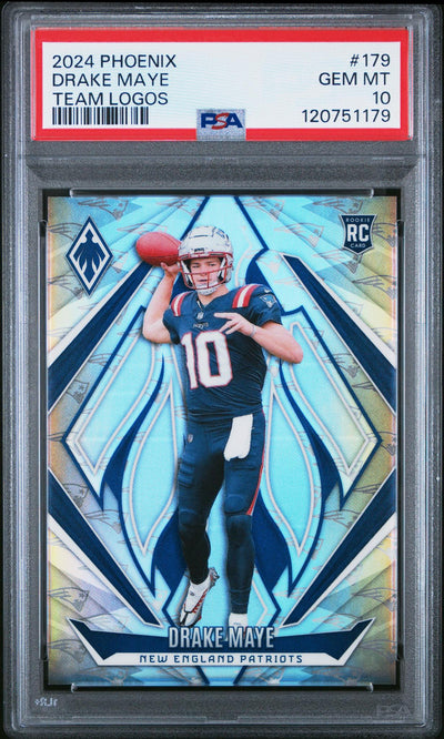 2024 Panini Phoenix Team Logos Drake Maye #179 /299 PSA 10