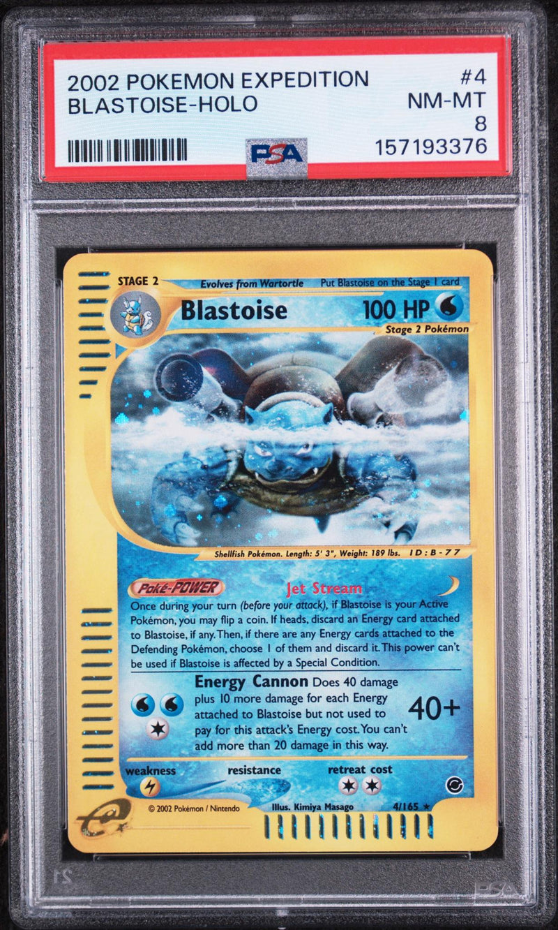 2002 Pokemon Expedition Holo Blastoise #4 PSA 8
