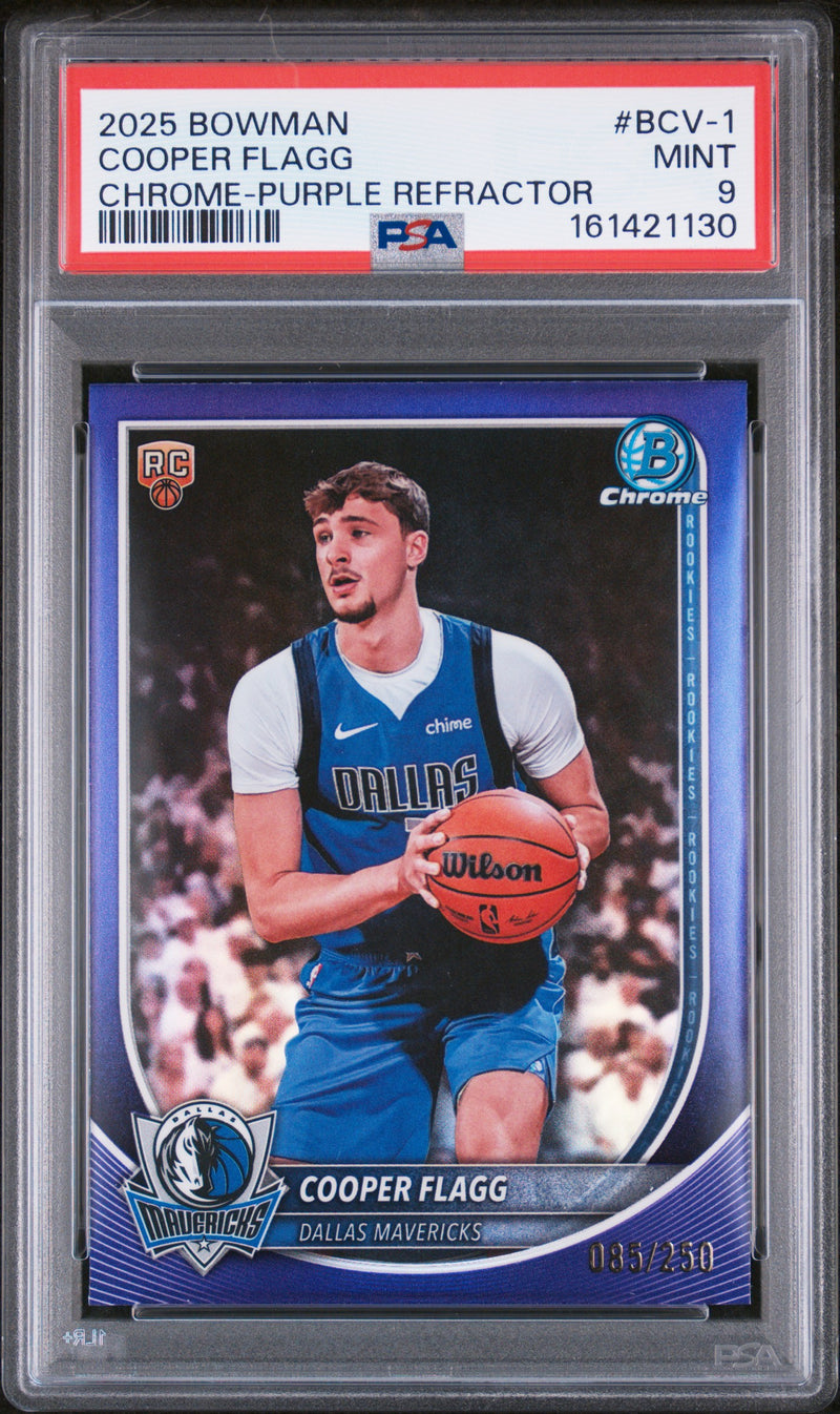 2025 Bowman Chrome Purple Refractors Cooper Flagg #BCV1 /250 PSA 9