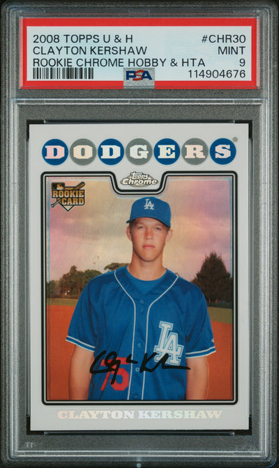 2008 Topps Update and Highlights Rookie Chrome Hobby and Hta Clayton Kershaw #CHR30 PSA 9