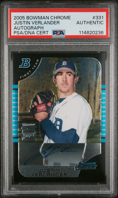2005 Bowman Chrome Autograph Justin Verlander #331 PSA 0
