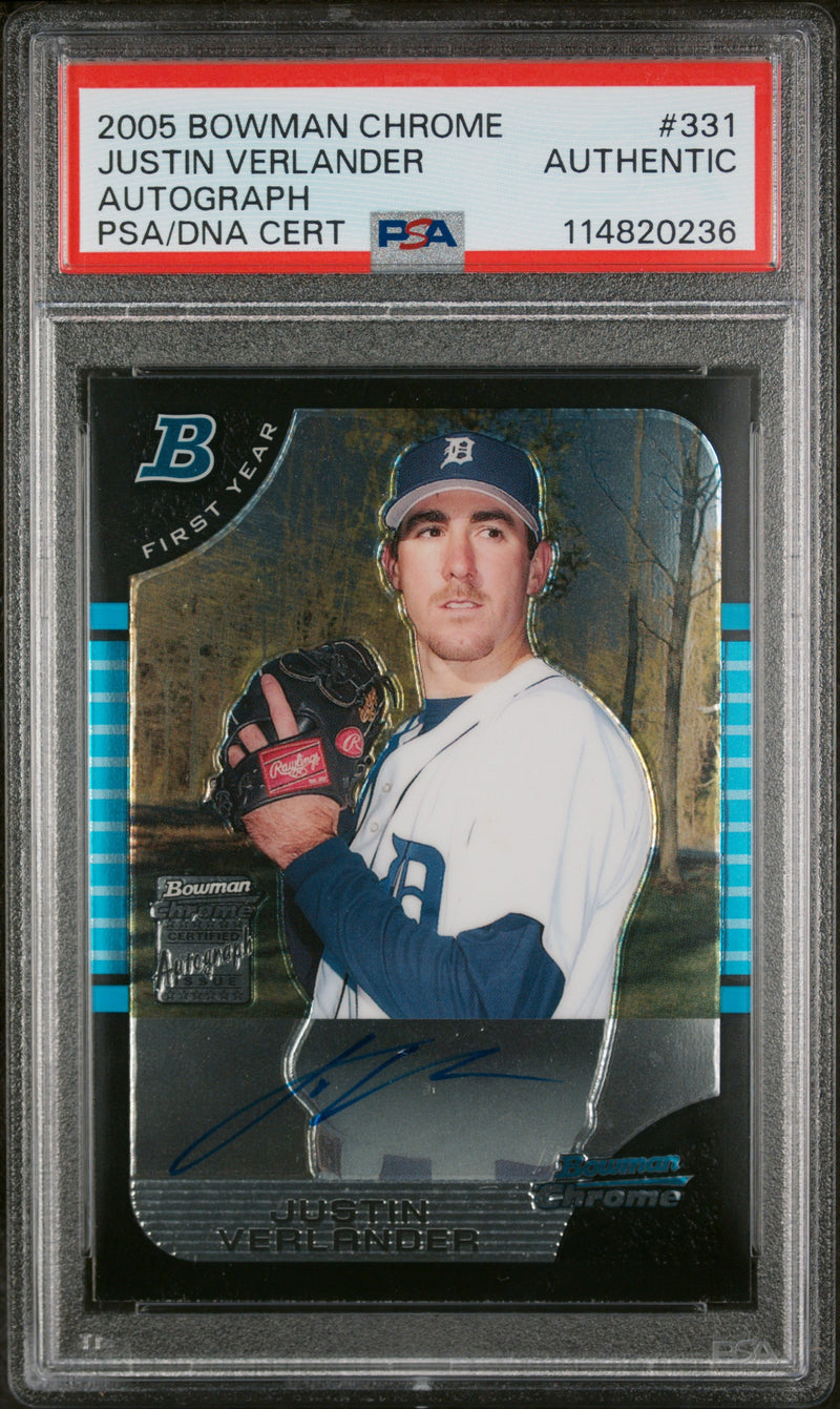 2005 Bowman Chrome Autograph Justin Verlander #331 PSA 0