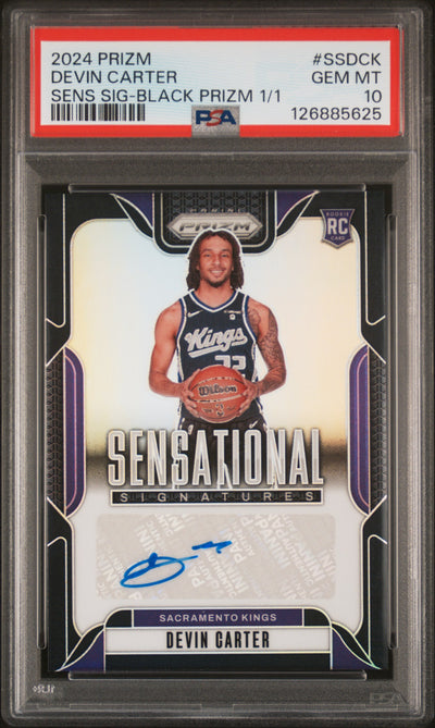 2024 Panini Prizm Sensational Signatures Black Prizm 1/1 Devin Carter #SSDCK PSA 10