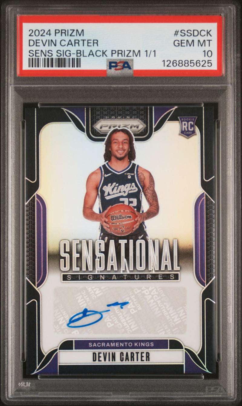 2024 Panini Prizm Sensational Signatures Black Prizm 1/1 Devin Carter #SSDCK PSA 10