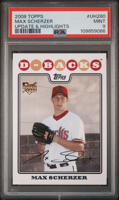 2008 Topps Update and Highlights Max Scherzer #UH280 PSA 9