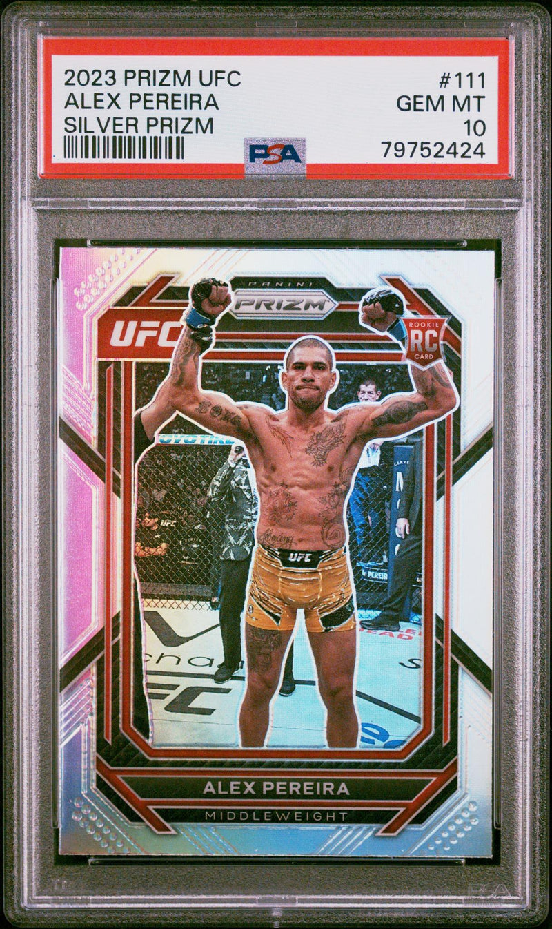 2023 Panini Prizm UFC Prizms Silver Alex Pereira #111 PSA 10
