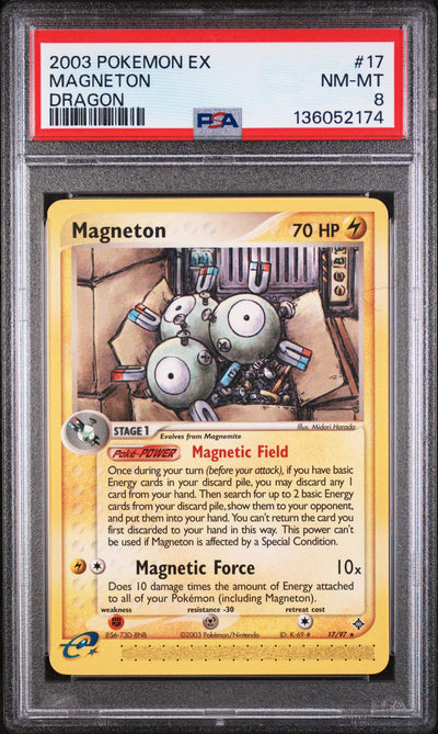 2003 Pokemon Ex Dragon Magneton #17 PSA 8