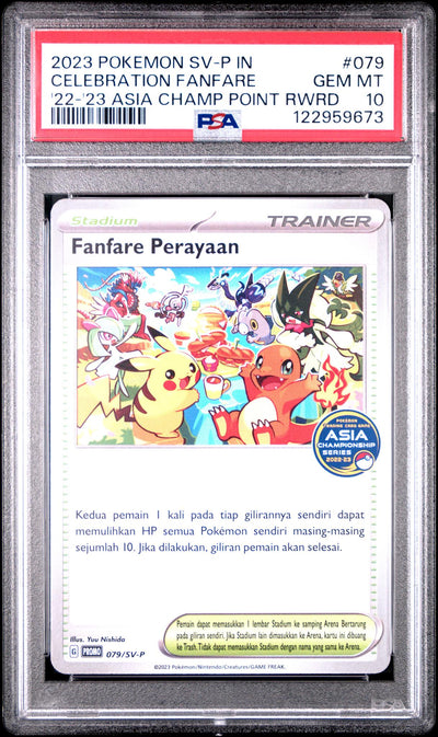 2023 Pokemon Indonesian Sv Promo 2022-2023 Asia Championship Series Point Reward Celebration Fanfare #79 PSA 10