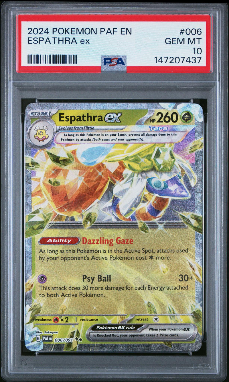 2024 Pokemon Paldean Fates Espathra Ex #6 PSA 10