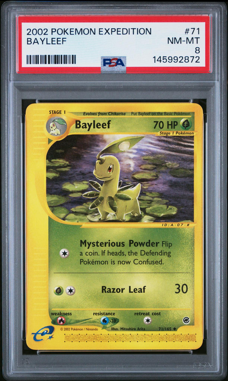 2002 Pokemon Expedition Reverse Holo Bayleef Bayleef #71 PSA 8