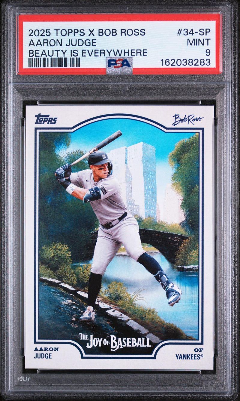 2025 Topps X Bob Ross the Joy of Baseball Short Prints Aaron Judge #34-SP PSA 9