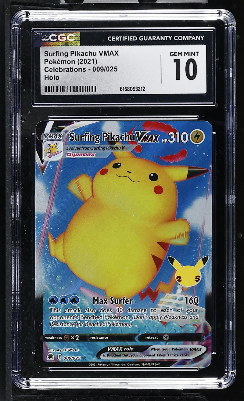 Pokémon Celebrations Surfing Pikachu VMAX #009/025 Holo CGC 10