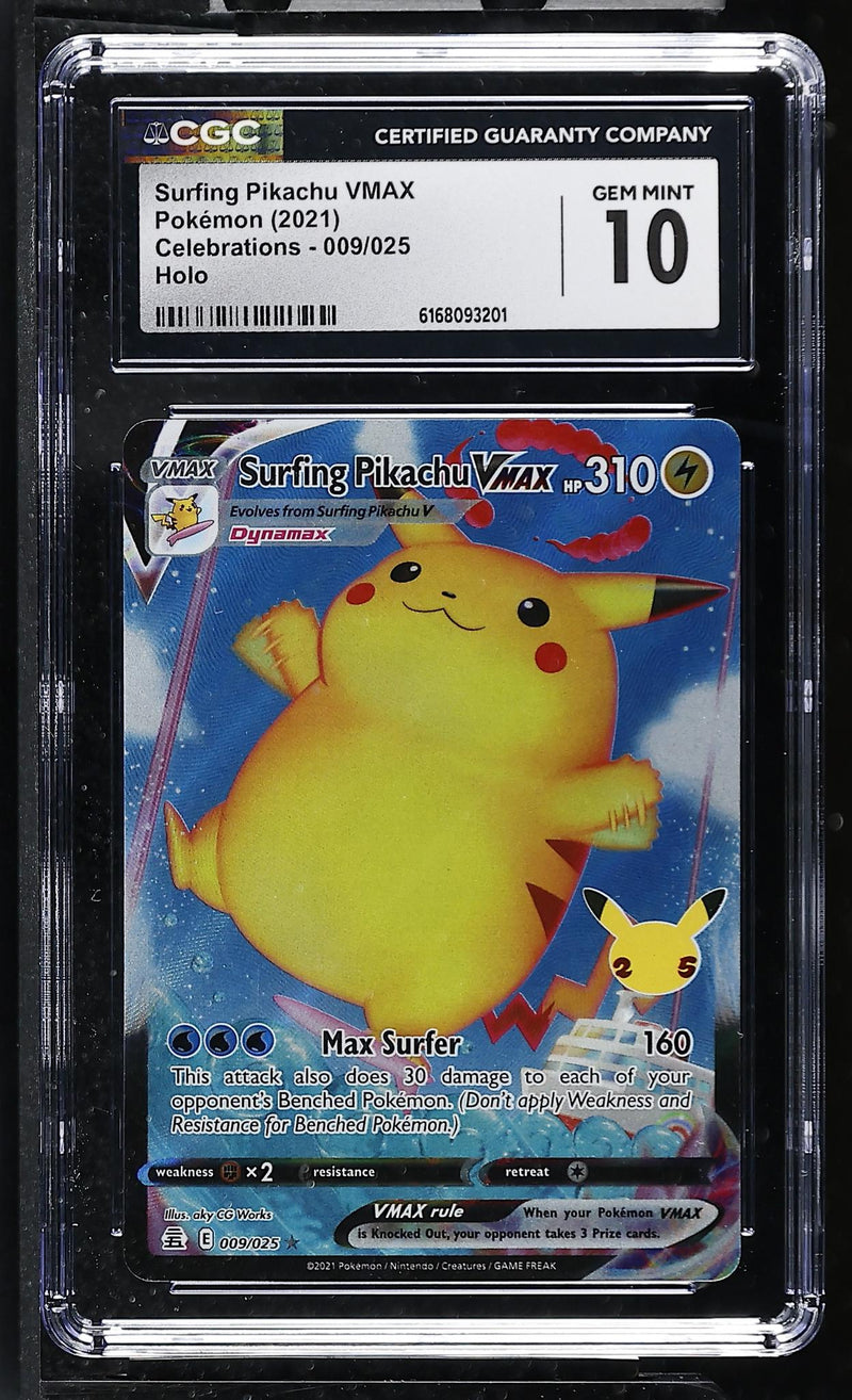 Pokemon Celebrations Surfing Pikachu VMAX #009/025 Holo CGC 10