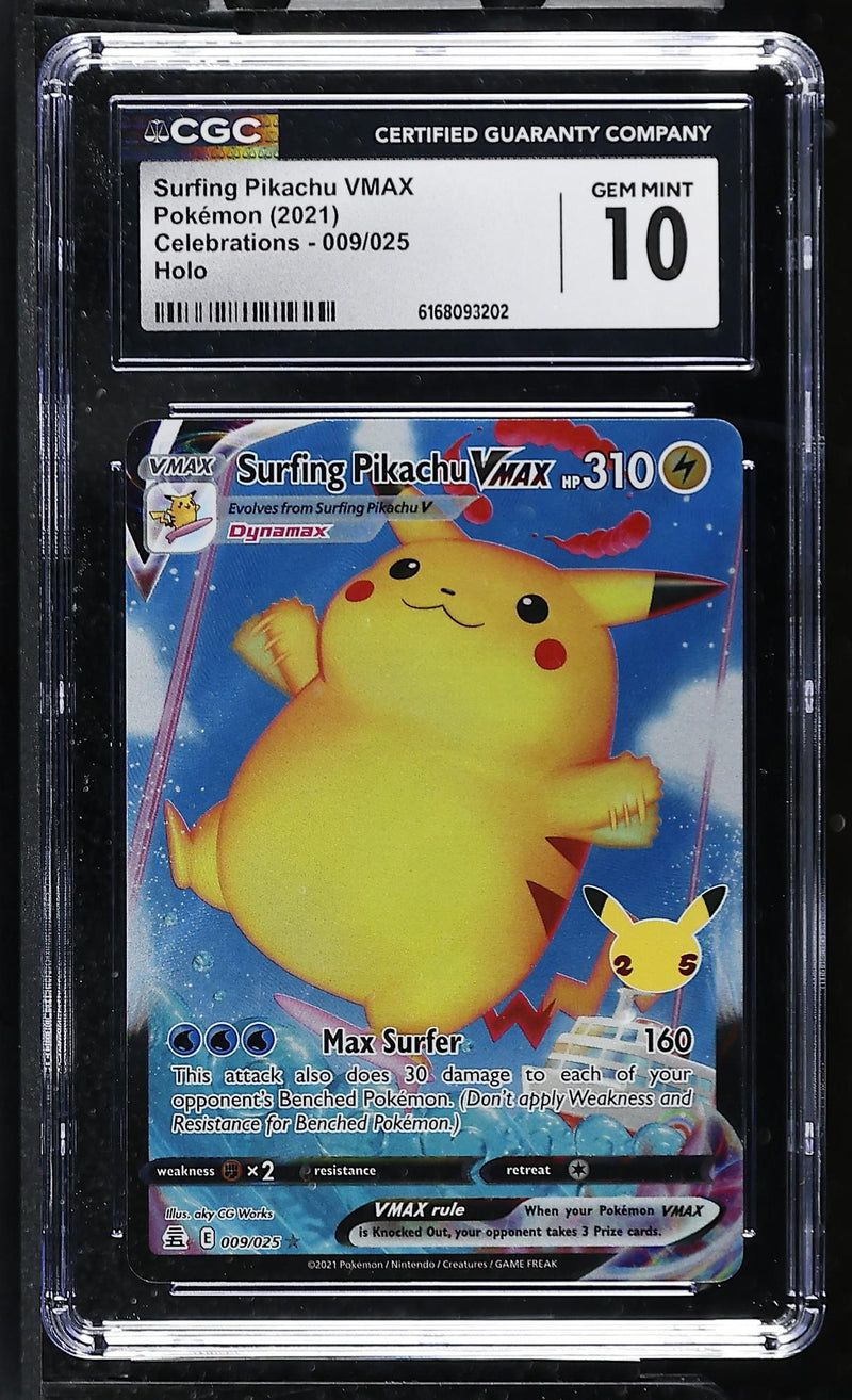 Pokémon Celebrations Surfing Pikachu VMAX #009/025 Holo CGC 10