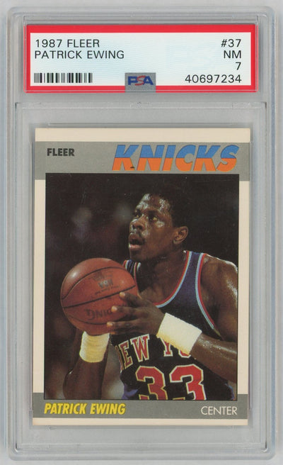 1987 Fleer Patrick Ewing #37 PSA 7