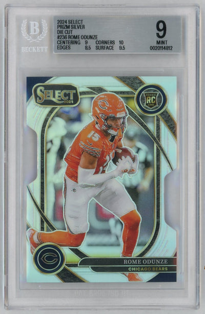 2024 Panini Select Silver Die-Cut Rome Odunze #236 BGS 9