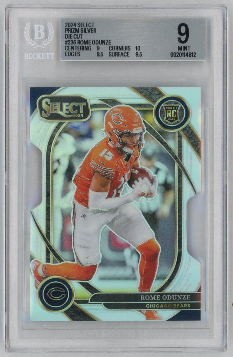2024 Panini Select Silver Die-Cut Rome Odunze #236 BGS 9