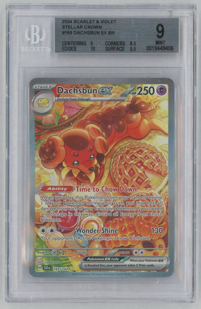 2024 Pokemon Scarlet and Violet Stellar Crown Special Illustration Rare Dachsbun Ex #169 BGS 9