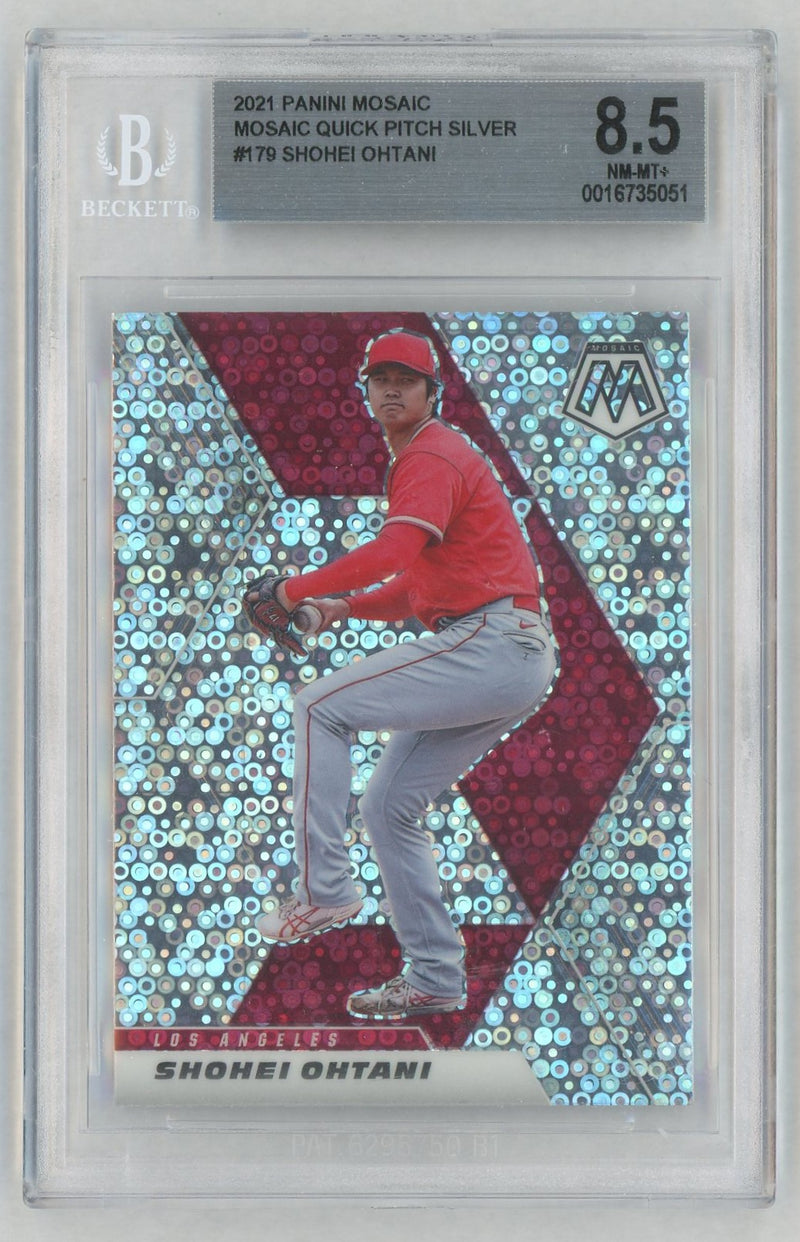 2021 Panini Mosaic Mosaic Quick Pitch Silver Shohei Ohtani #179 BGS 8.5