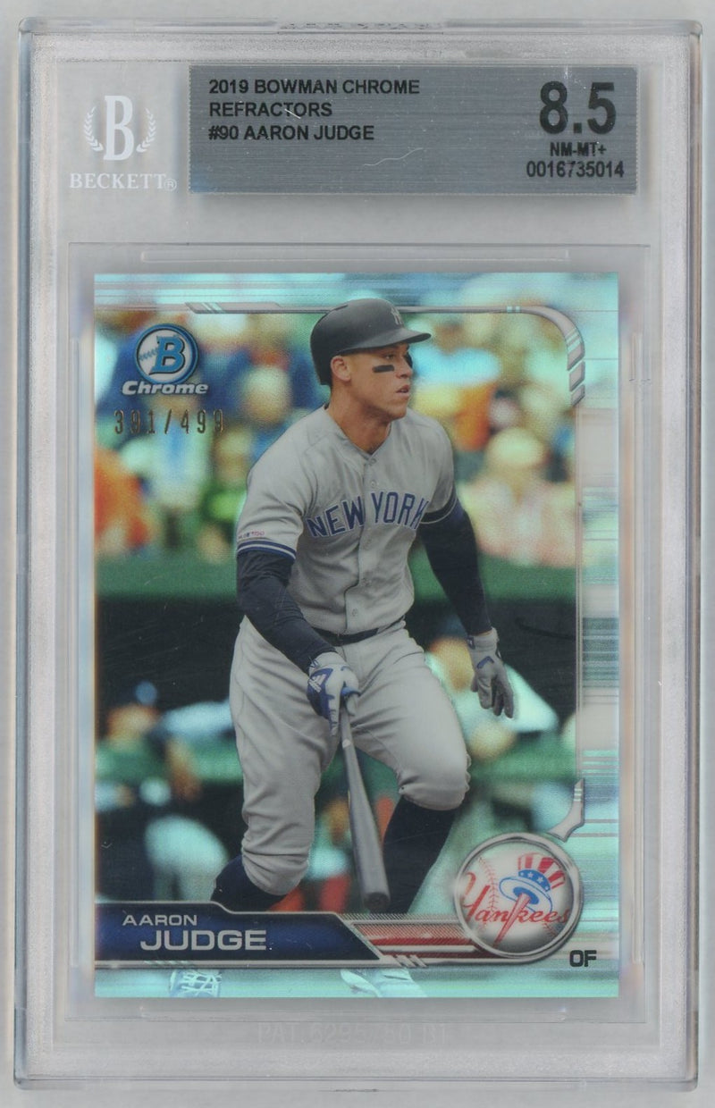 2019 Bowman Chrome Refractor Aaron Judge #90 /499 BGS 8.5