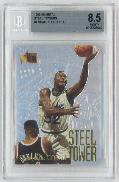 1995 Fleer Metal Steel Tower Shaquille O'Neal #7 BGS 8.5
