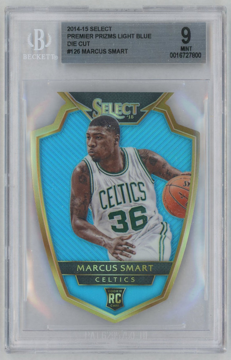 2014 Panini Select Premier Die Cut Light Blue Prizm Marcus Smart #126 /199 BGS 9