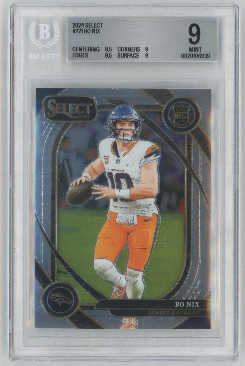 2024 Panini Select Bo Nix #221 BGS 9