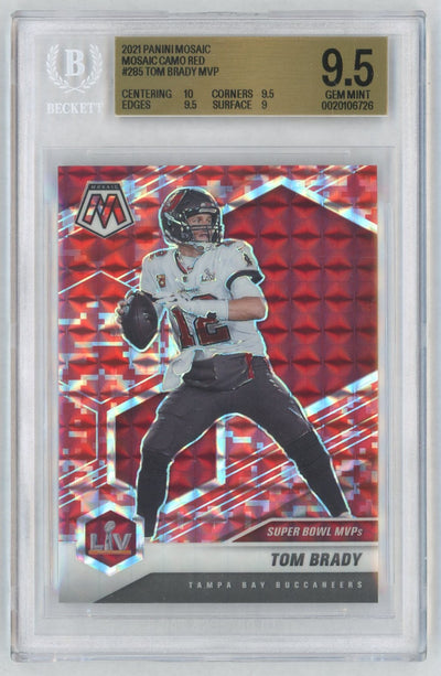 2021 Panini Mosaic Mosaic Camo Red Tom Brady #285 BGS 9.5