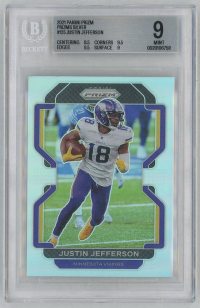 2021 Panini Prizm Silver Prizm Justin Jefferson #125 BGS 9