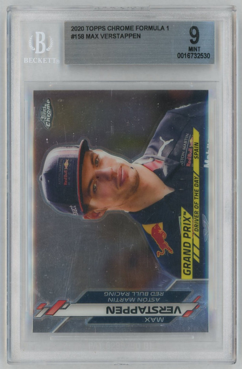 2020 Topps Chrome Formula 1 Max Verstappen #158 BGS 9