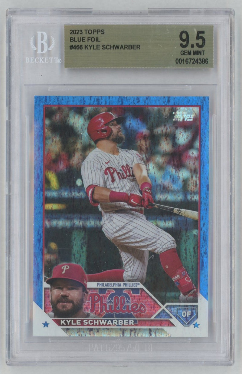 2023 Topps Blue Foil Kyle Schwarber #466 /999 BGS 9.5