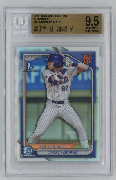 2024 Bowman Draft Chrome Refractor Carson Benge #BDC28 BGS 9.5