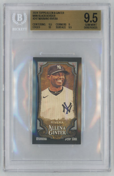 2024 Topps Allen and Ginter Mini Black Border Mariano Rivera #247 BGS 9.5