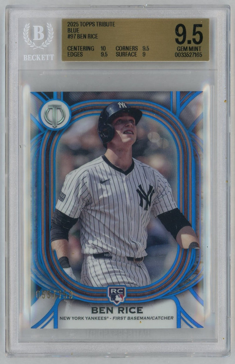 2025 Topps Tribute Blue Ben Rice #97 /150 BGS 9.5