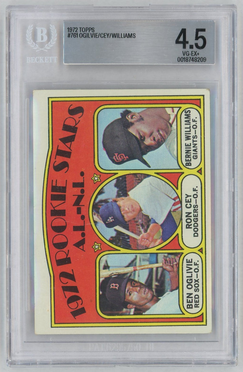 1972 Topps Rookie Stars Ben Oglivie/Bernie Williams/Ron Cey #761 BVG 4.5