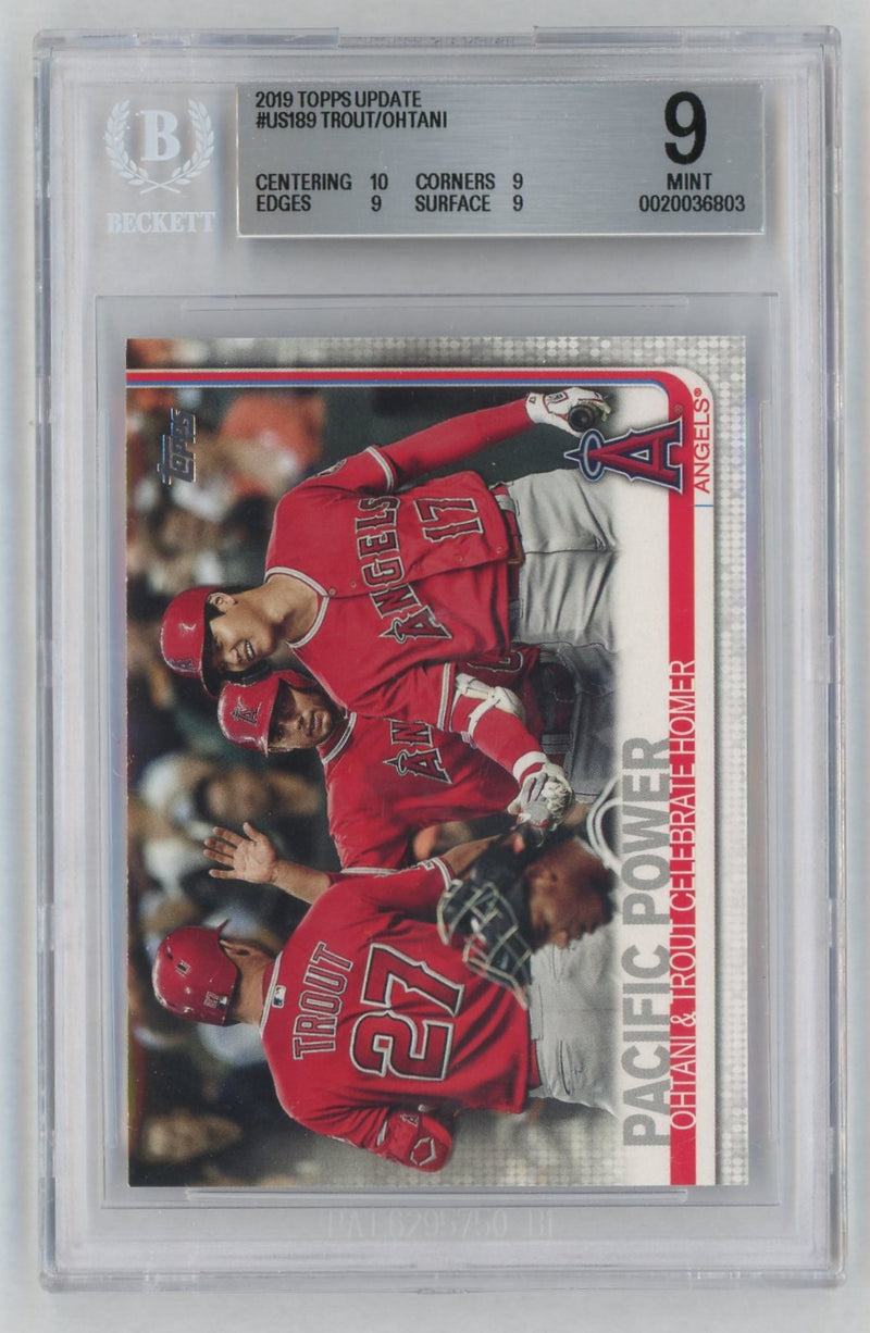 2019 Topps Update Mike Trout/Shohei Ohtani #US189 BGS 9
