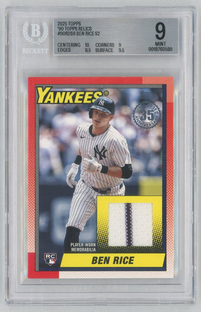2025 Topps '90 Relics Ben Rice #90R2BR BGS 9