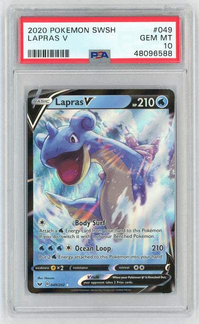 2020 Sword & Shield English Lapras V #49 PSA 10