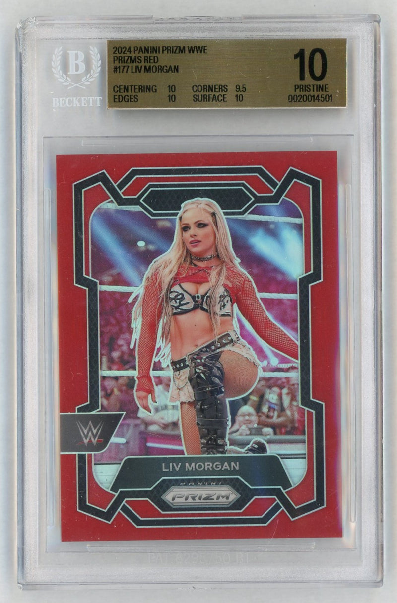 2024 Panini Prizm WWE Prizms Red Liv Morgan #177 /299 BGS 10