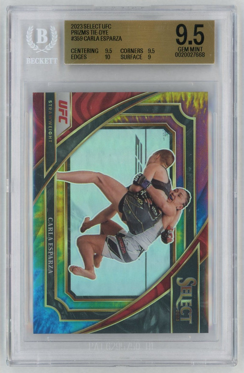 2023 Panini Select UFC Prizms Tie-Dye Carla Esparza #359 /25 BGS 9.5