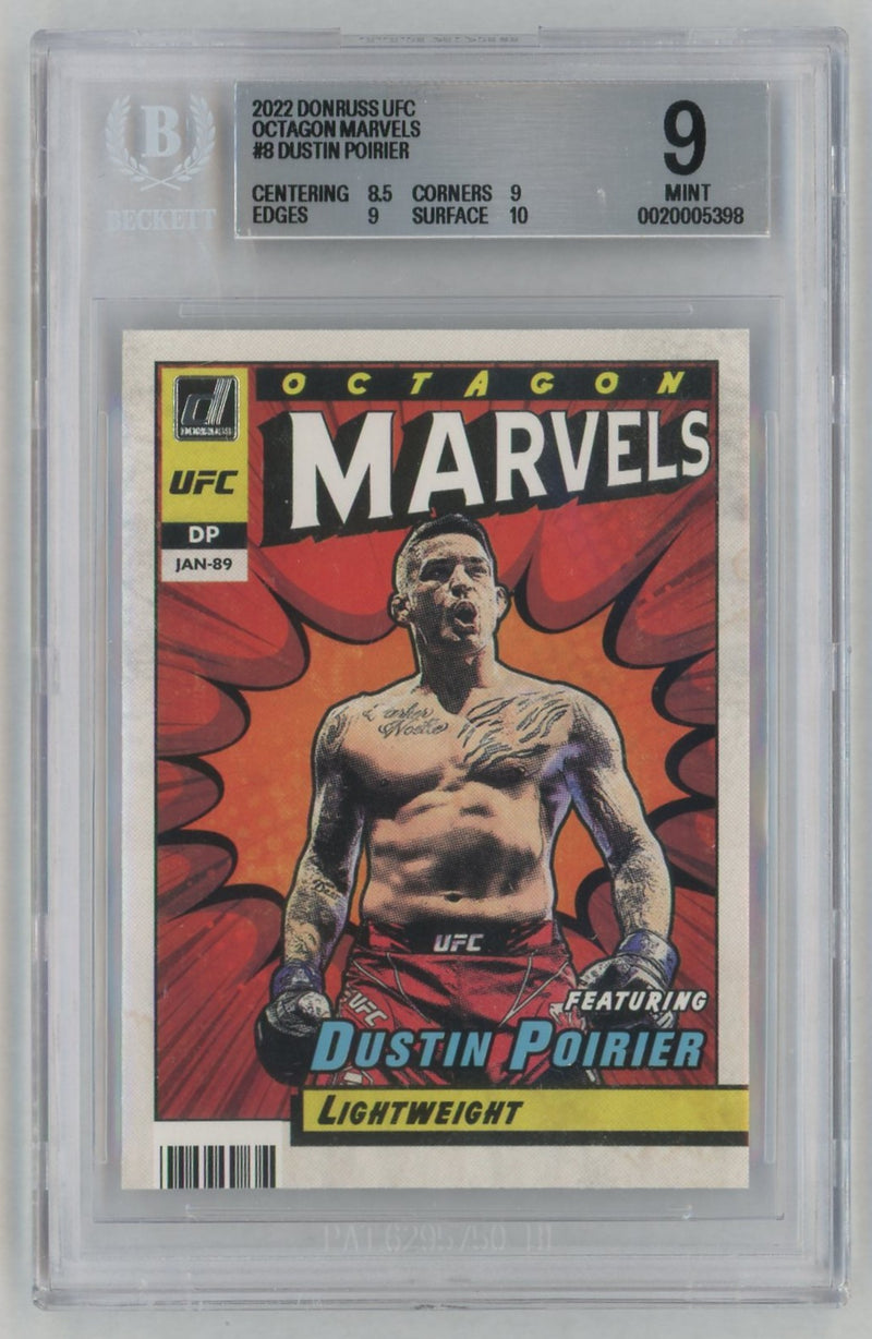 2022 Donruss UFC Octagon Marvels Dustin Poirier #8 BGS 9
