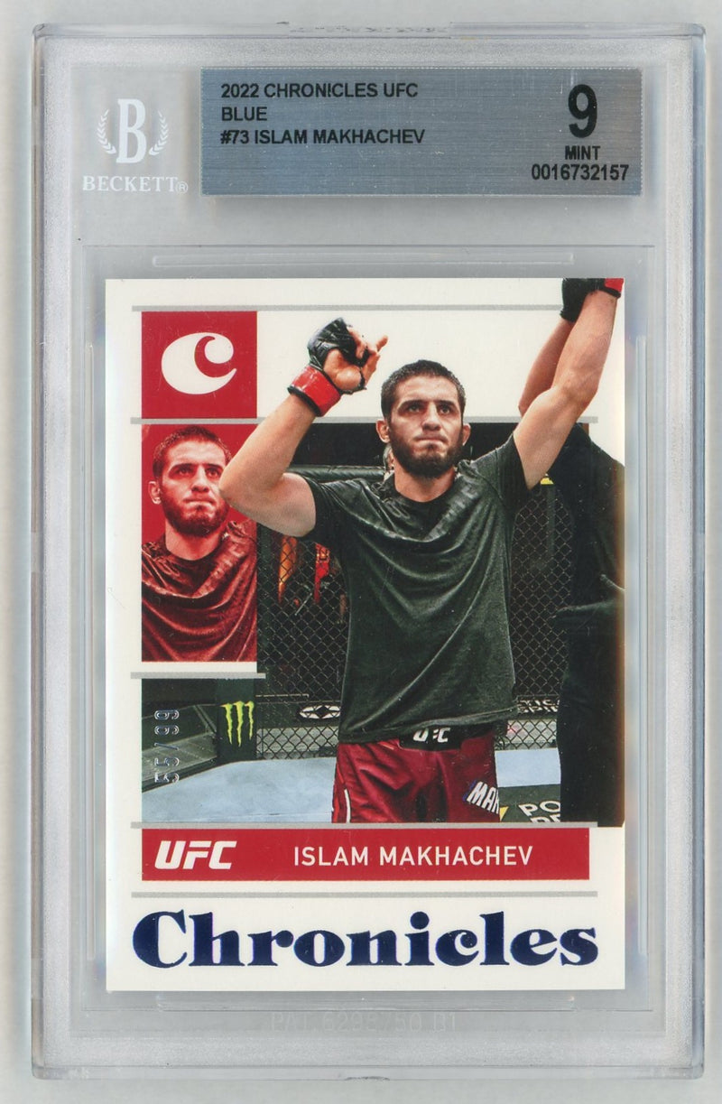 2022 Panini Chronicles UFC Blue Islam Makhachev #73 /99 BGS 9