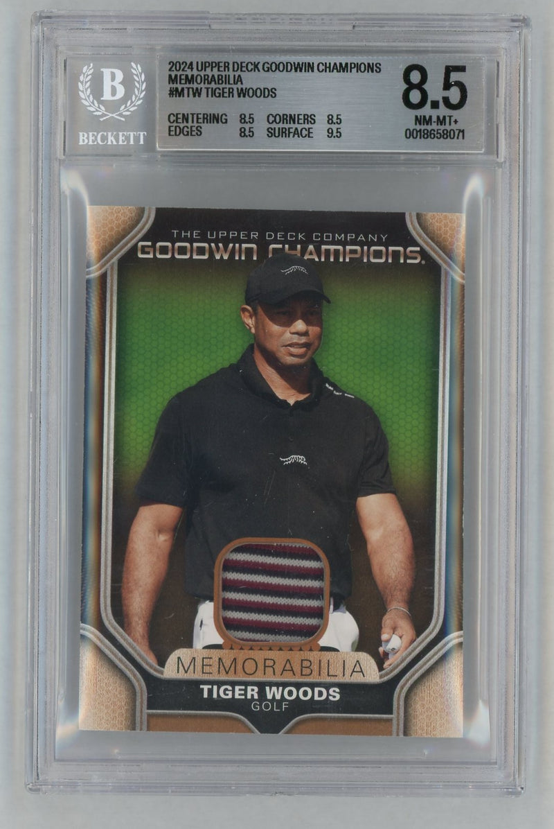 2024 Upper Deck Goodwin Champions Memorabilia Tiger Woods #MTW BGS 8.5