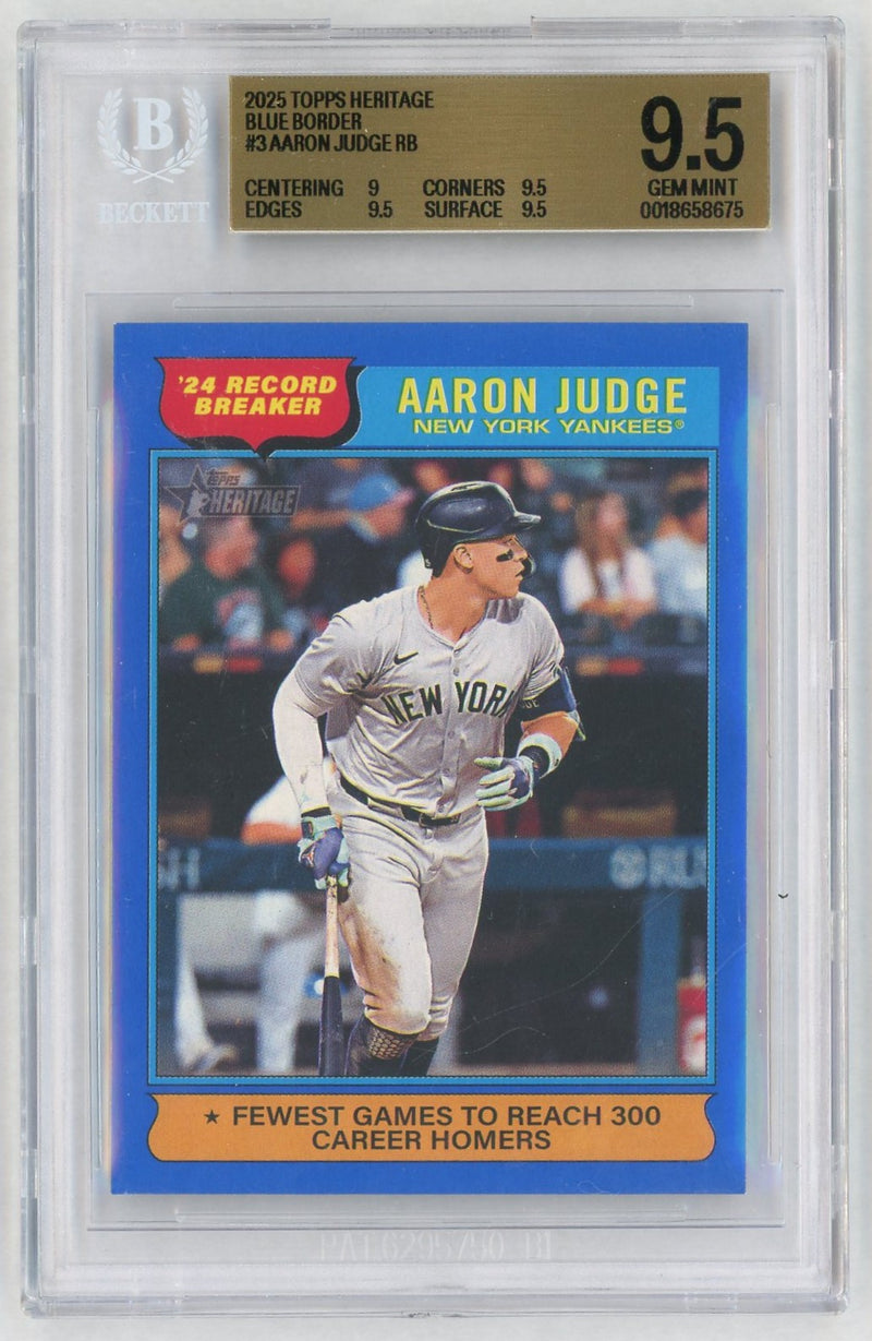 2025 Topps Heritage Blue Border Aaron Judge #3 /750 BGS 9.5