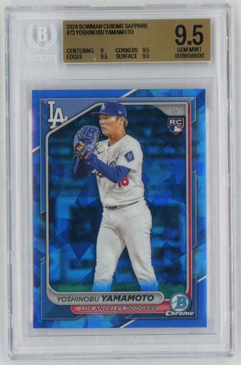 2024 Bowman Chrome Sapphire Edition Yoshinobu Yamamoto #73 BGS 9.5