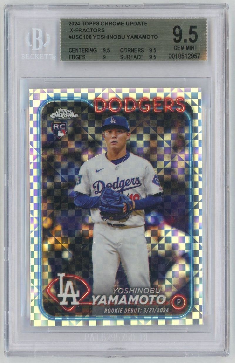 2024 Topps Chrome Update X-Fractor Yoshinobu Yamamoto #USC108 BGS 9.5