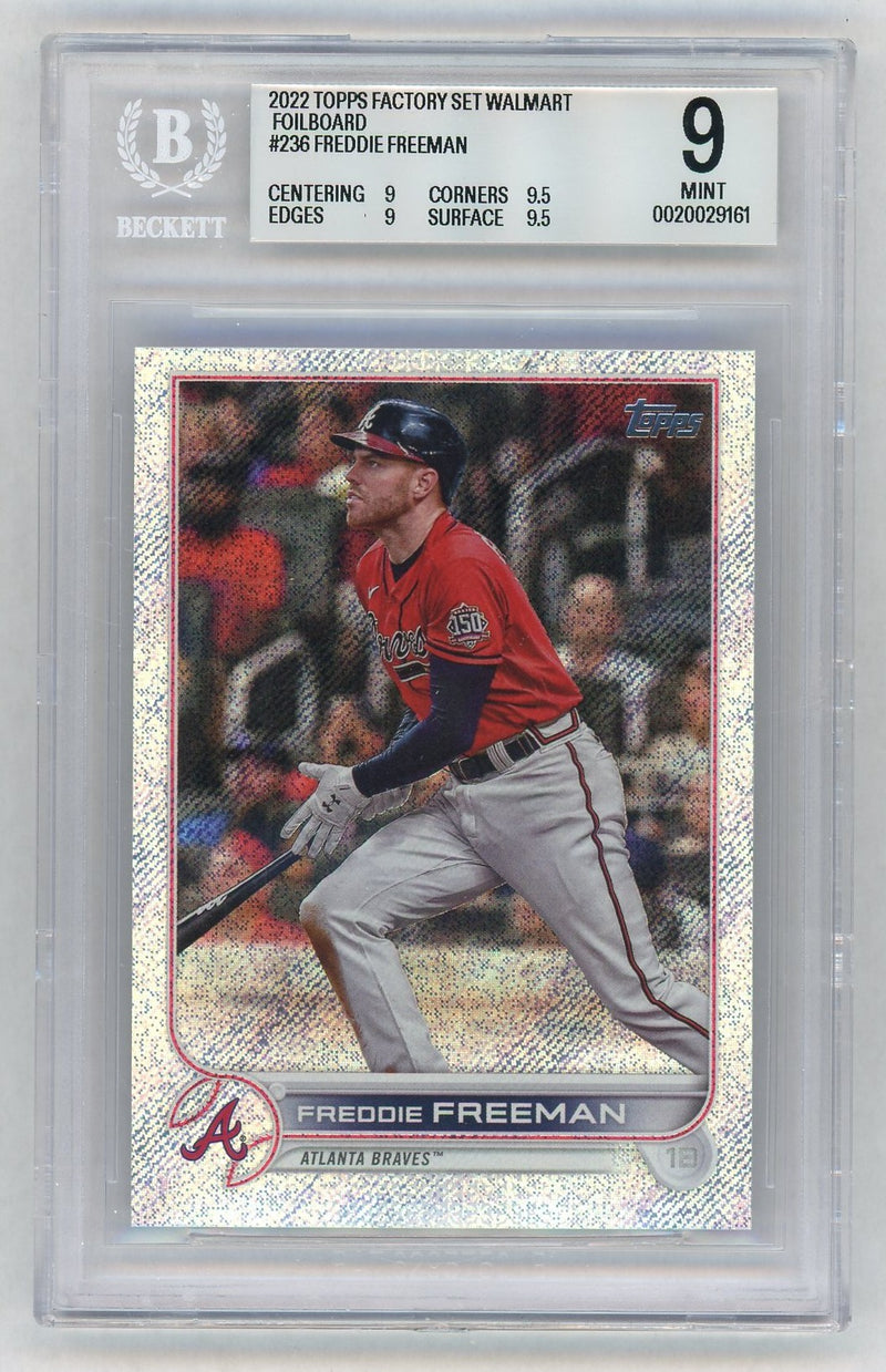 2022 Topps Factory Set Walmart Foilboard Freddie Freeman #236 /875 BGS 9