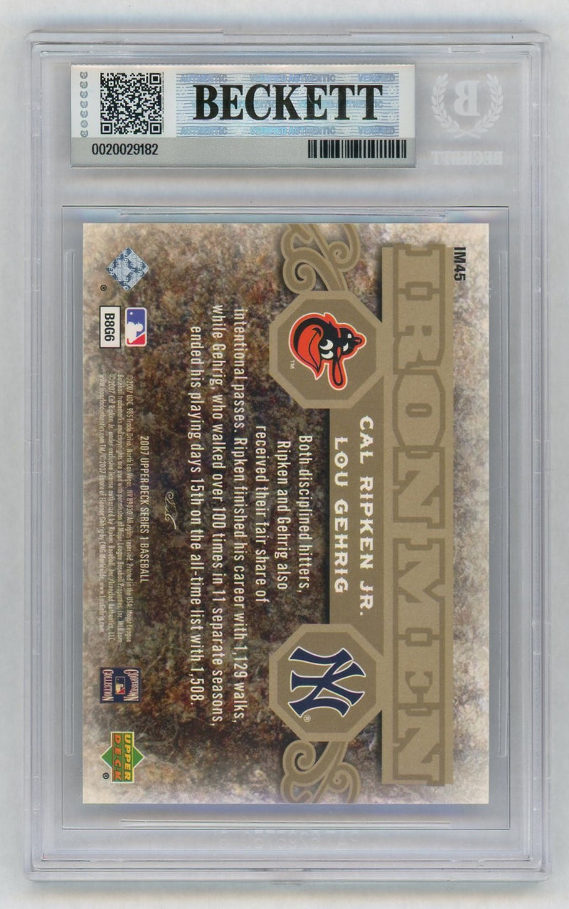 2007 Upper Deck Iron Men Cal Ripken Jr./Lou Gehrig #IM45 BGS 9