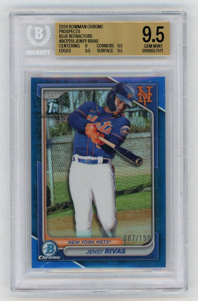 2024 Bowman Chrome Prospects Blue Refractors Jensy Rivas #BCP251 /150 BGS 9.5