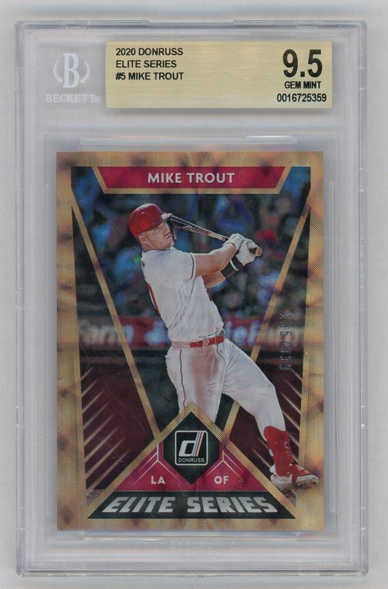 2020 Donruss Elite Series Mike Trout #5 /999 BGS 9.5